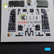 Interior 3D Decals General Dynamic F-16 CG/CJ (for Academy Scale Model kit) Scale 1:72 - KeliK K72108 USA