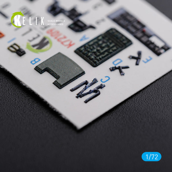 General Dynamics F-16 MLU Interior 3D Decals (for Revell Model kit) Scale 1:72 KeliK K72109 USA
