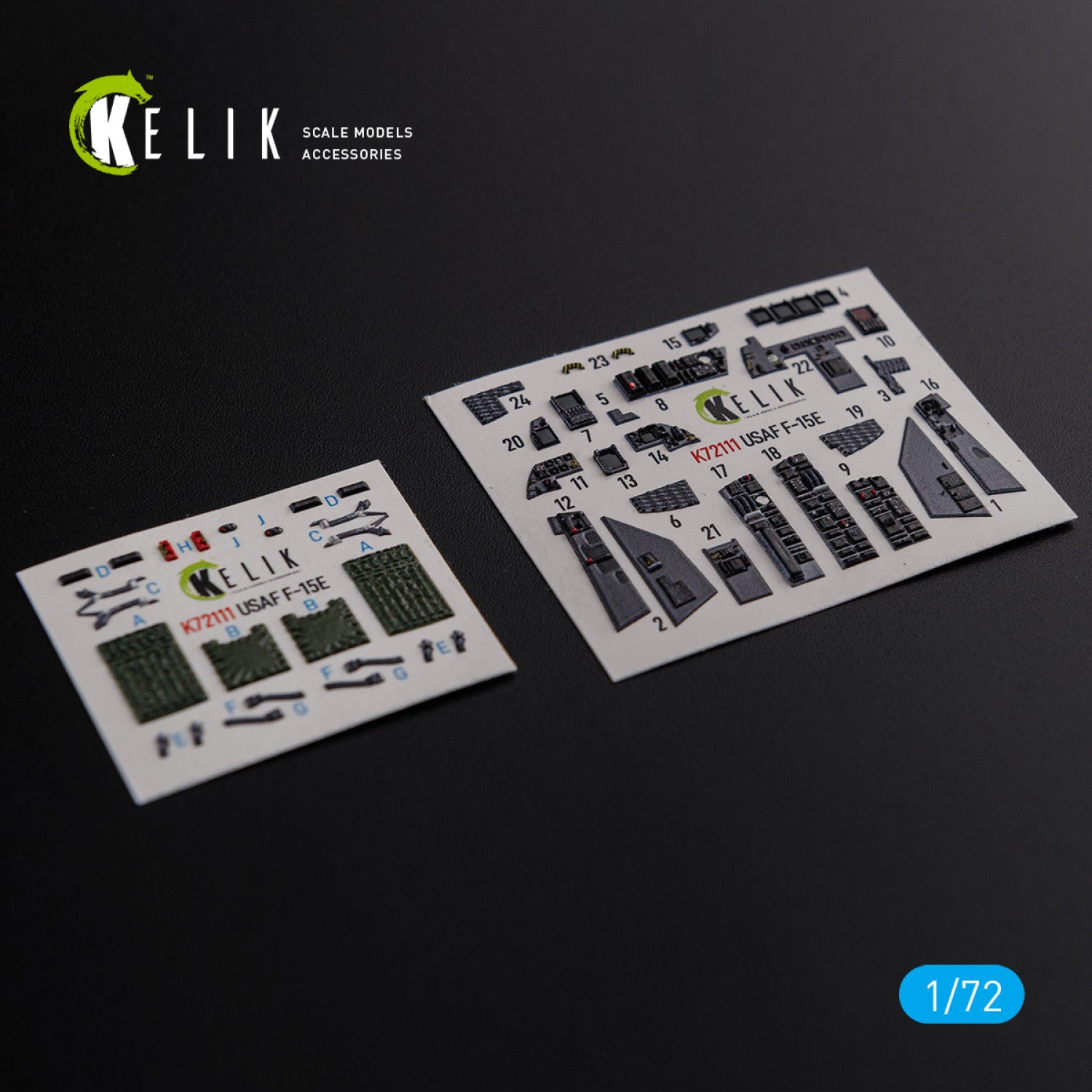 F-15E McDonnell Douglas Interior 3D Decals (for Academy Model kit) Scale 1:72 KeliK K72111 USA
