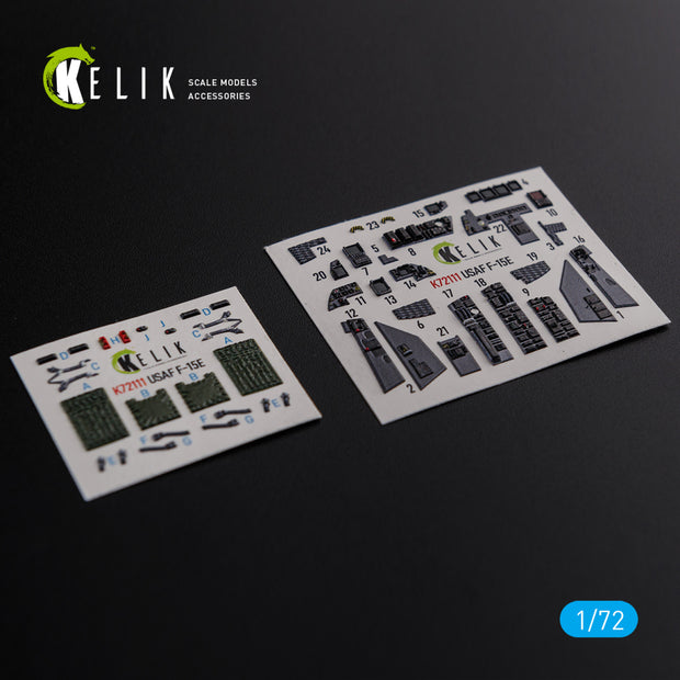 F-15E McDonnell Douglas Interior 3D Decals (for Academy Model kit) Scale 1:72 KeliK K72111 USA