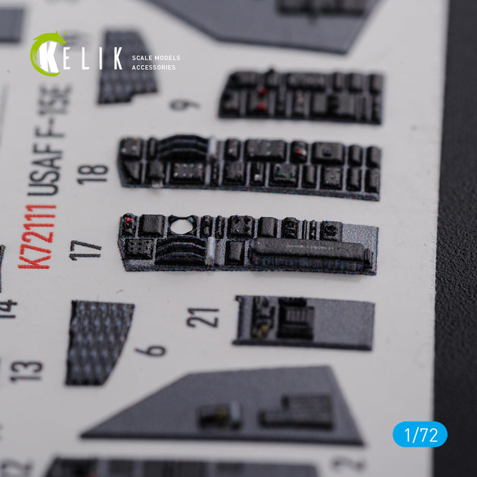 F-15E McDonnell Douglas Interior 3D Decals (for Academy Model kit) Scale 1:72 KeliK K72111 USA