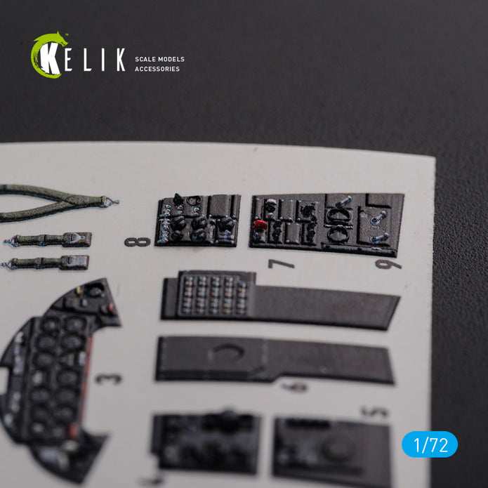 Grumman F9F-2 Panther Aircraft Interior 3D Decals (for HobbyBoss Model kit) Scale 1:72 KeliK K72113 USA