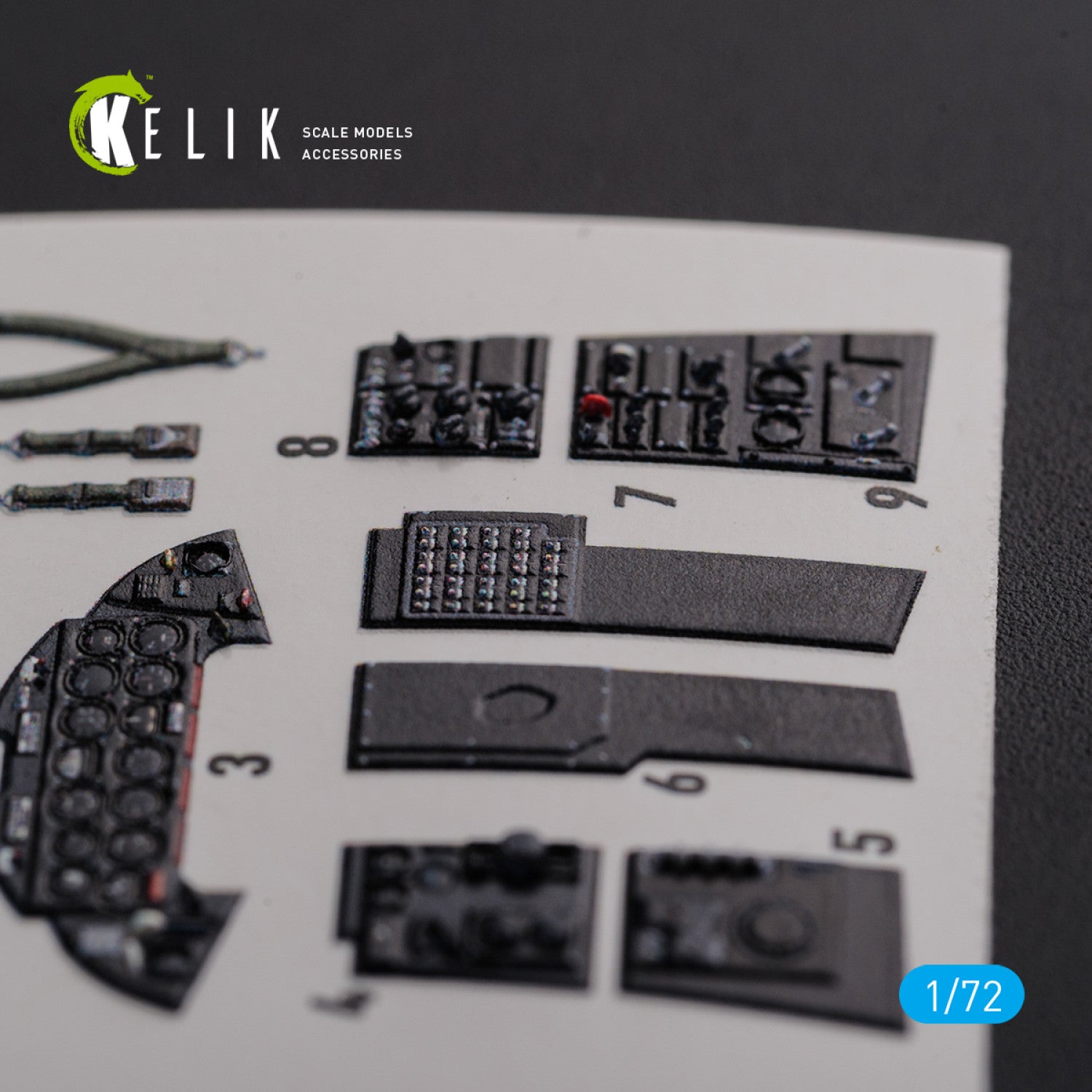 Grumman F9F-2 Panther Aircraft Interior 3D Decals (for HobbyBoss Model kit) Scale 1:72 KeliK K72113 USA