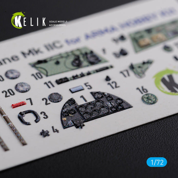 Hawker Hurricane Mk IIC Interior 3D Decals (for Arma Hobby Model kit) Scale 1:72 KeliK K72114 United Kingdom (WW2)