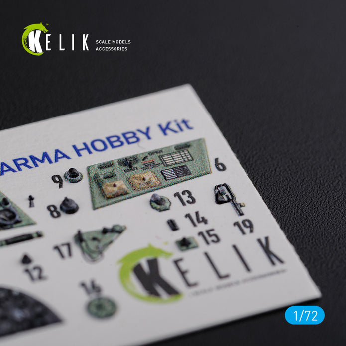 Hawker Hurricane Mk IIC Interior 3D Decals (for Arma Hobby Model kit) Scale 1:72 KeliK K72114 United Kingdom (WW2)