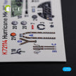 Hawker Hurricane Mk IIC Interior 3D Decals (for Arma Hobby Model kit) Scale 1:72 KeliK K72114 United Kingdom (WW2)