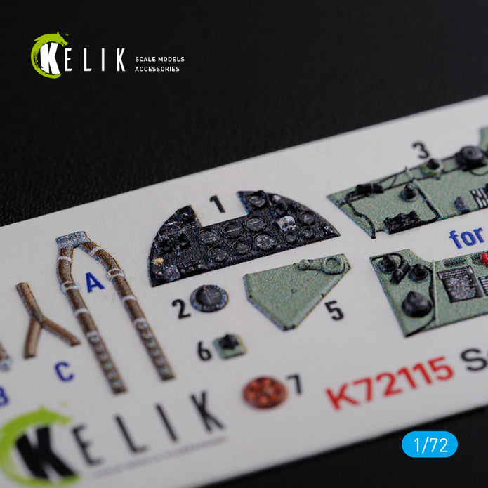 Hawker Sea Hurricane Mk I Interior 3D Decals (for Arma Hobby Model kit) Scale 1:72 KeliK K72115 United Kingdom (WW2)