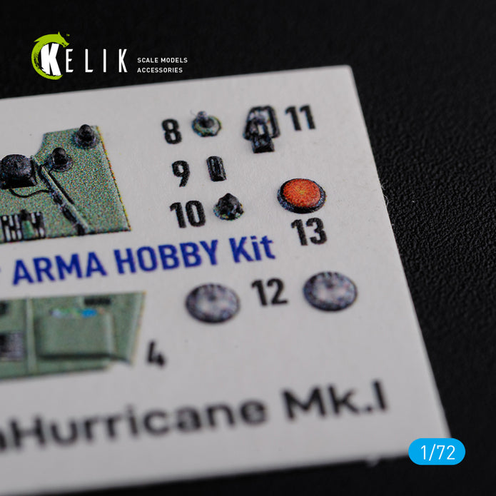 Hawker Sea Hurricane Mk I Interior 3D Decals (for Arma Hobby Model kit) Scale 1:72 KeliK K72115 United Kingdom (WW2)