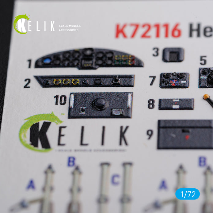 Interior 3D Decals He-111 H6 Heinkel Aircraft (for Airfix Model kit) Scale 1:72 KeliK 72116 Germany (WW2)