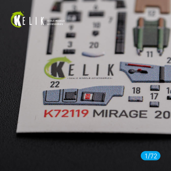 Dassault Mirage 2000C Interior 3D Decals Aircraft (for ModelSvit Model kit) Scale 1:72 KeliK K72119 France