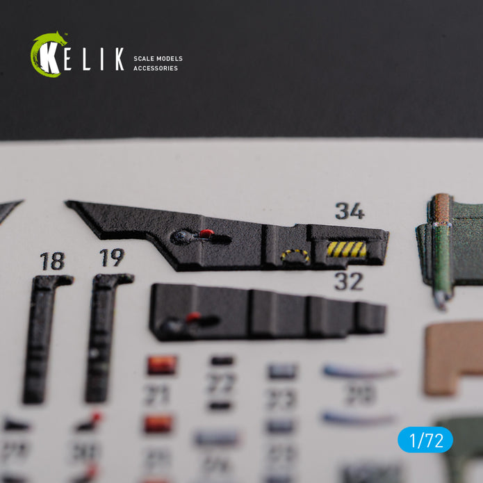 Dassault Mirage 2000D Interior 3D Decals (for ModelSvit Model kit) Scale 1:72 KeliK K72120 France