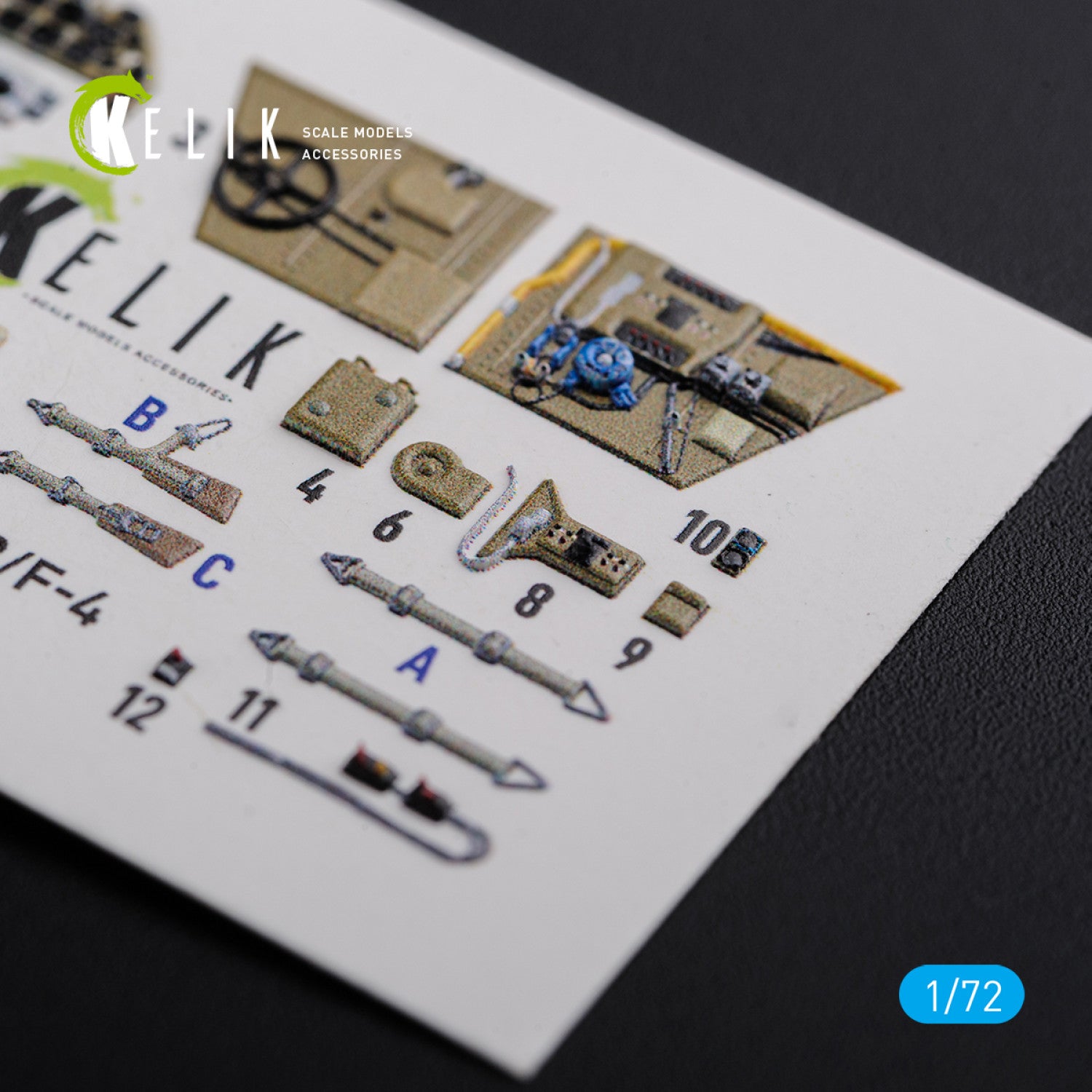 Interior 3D Decals Messerschmitt BF109-F2/F4 reconnaissance Aircraft (for Fine Molds Model kit) Scale 1:72 KeliK K72122 Germany (WW2)