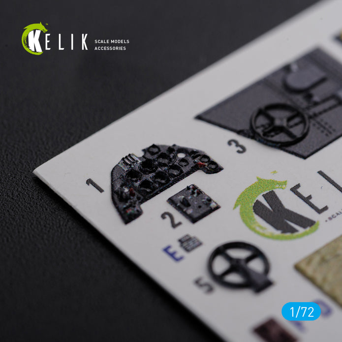 Interior 3D Decals Messerschmitt BF109-F2/F4 for Fine Molds Model kit) Scale 1:72 KeliK K72123 Germany (WW2)