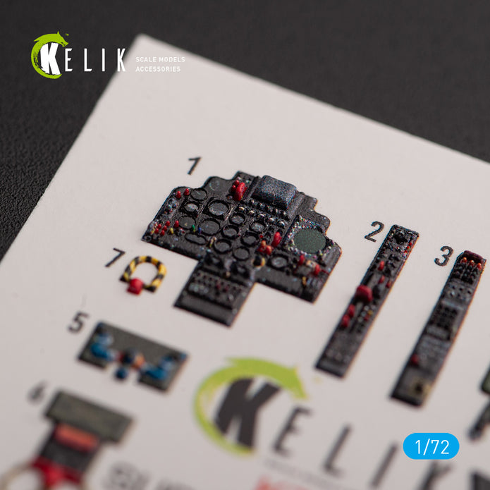 Super Etendard. Interior 3D Decals (for Academy Aircraft model kit) Scale 1:72 KeliK K72131
