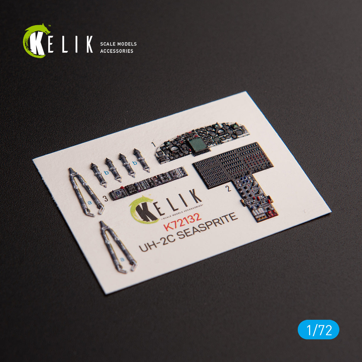 UH-2C SEASPRITE. Interior 3D Decals (for Clear Prop Helicopter model kit) Scale 1:72 KeliK K72132