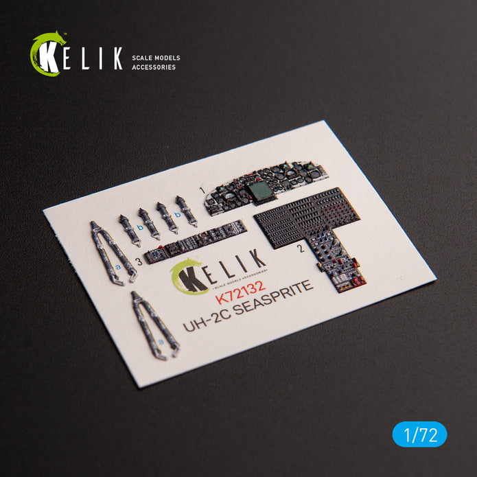 UH-2C SEASPRITE. Interior 3D Decals (for Clear Prop Helicopter model kit) Scale 1:72 KeliK K72132