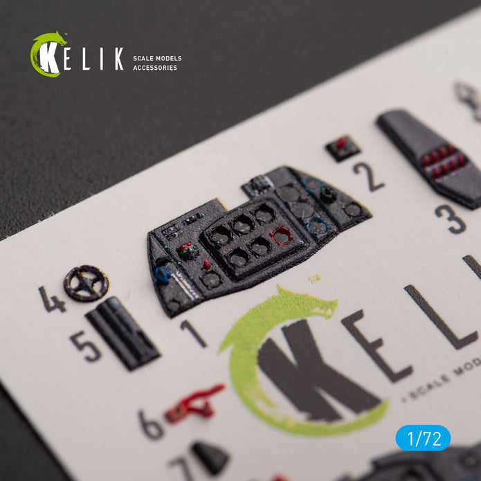 Me 163 B/S Komet. Interior 3D Decals (for Hobby 2000/Academy Aircraft model kit) Scale 1:72 KeliK K72145