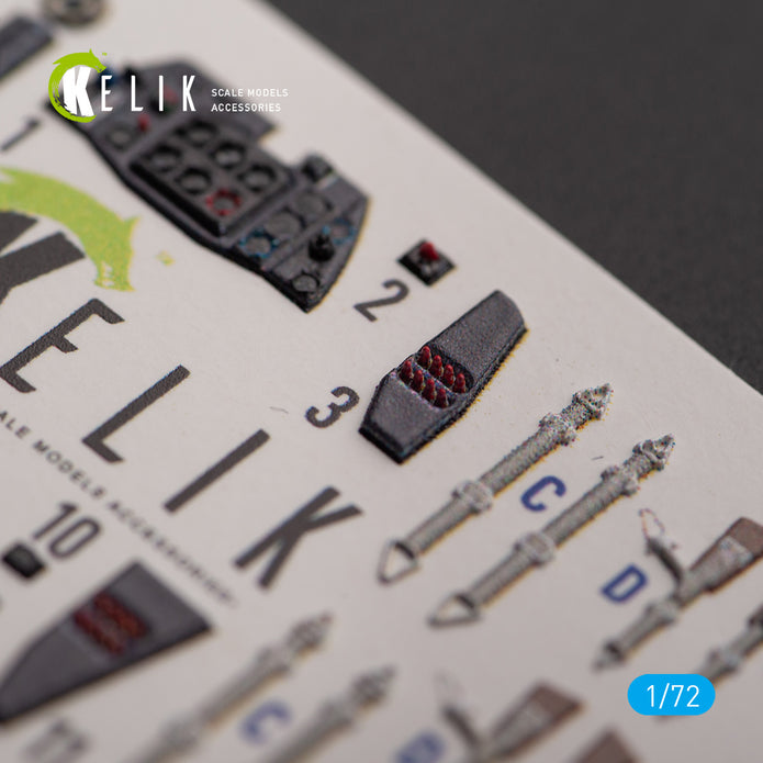 Me 163 B/S Komet. Interior 3D Decals (for Hobby 2000/Academy Aircraft model kit) Scale 1:72 KeliK K72145