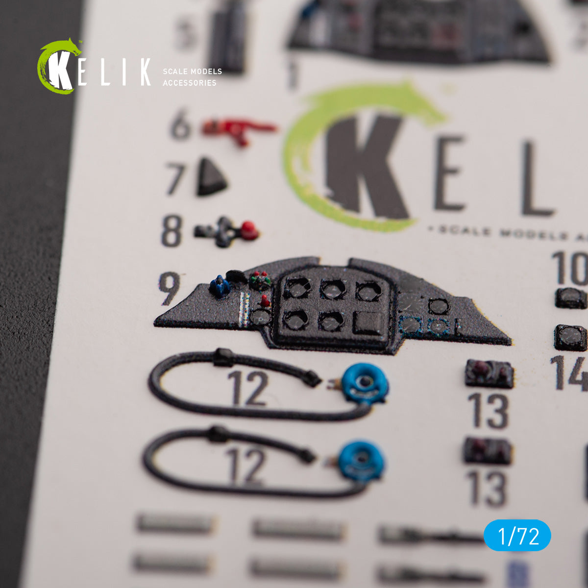 Me 163 B/S Komet. Interior 3D Decals (for Hobby 2000/Academy Aircraft model kit) Scale 1:72 KeliK K72145