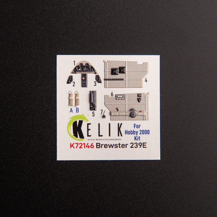 Brewster 239E. Interior 3D Decals (for Hobby 2000/Hasegawa Aircraft model kit) Scale 1:72 KeliK K72146