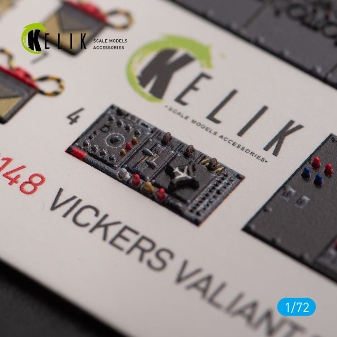 Vickers Valiant B(PR)K.1 front cockpit. Interior 3D Decals (for Airfix Aircraft model kit) Scale 1:72 KeliK K72148