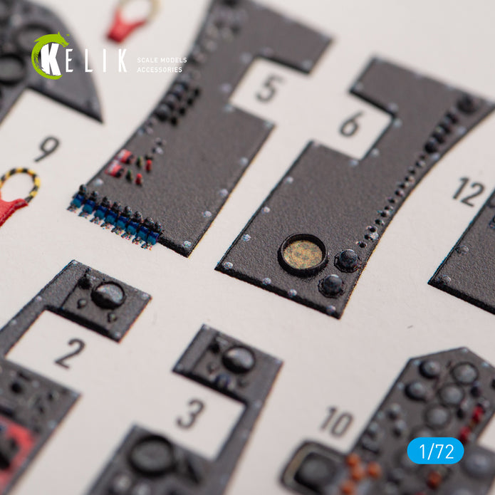 Vickers Valiant B(PR)K.1 front cockpit. Interior 3D Decals (for Airfix Aircraft model kit) Scale 1:72 KeliK K72148