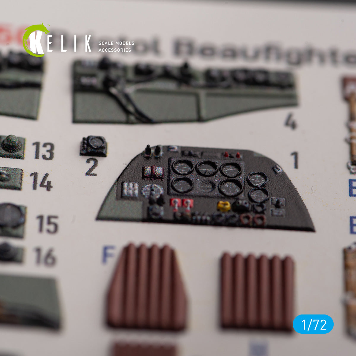 Bristol Beauhfighter TF.X. Interior 3D Decals (for Airfix Aircraft model kit) Scale 1:72 KeliK K72150