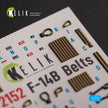 F-14B. Interior 3D Decals (for Great Wall Hobby (GWH) Aircraft model kit) Scale 1:72 KeliK K72152