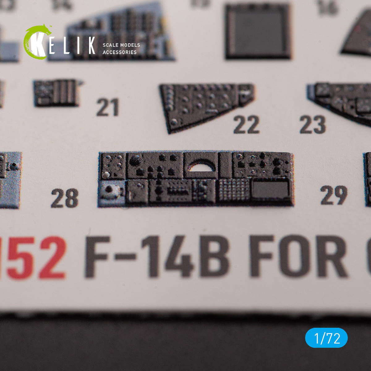 F-14B. Interior 3D Decals (for Great Wall Hobby (GWH) Aircraft model kit) Scale 1:72 KeliK K72152