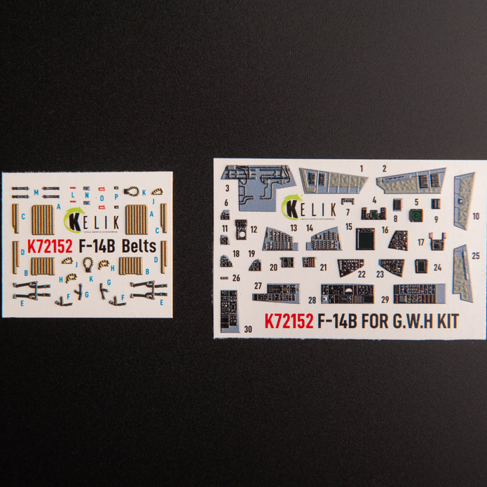 F-14B. Interior 3D Decals (for Great Wall Hobby (GWH) Aircraft model kit) Scale 1:72 KeliK K72152