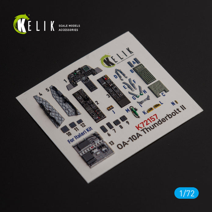 Fairchild Republic OA-10A Thunderbolt. Interior 3D Decals (for Italeri Aircraft model kit) Scale 1:72 KeliK K72157