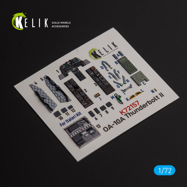Fairchild Republic OA-10A Thunderbolt. Interior 3D Decals (for Italeri Aircraft model kit) Scale 1:72 KeliK K72157