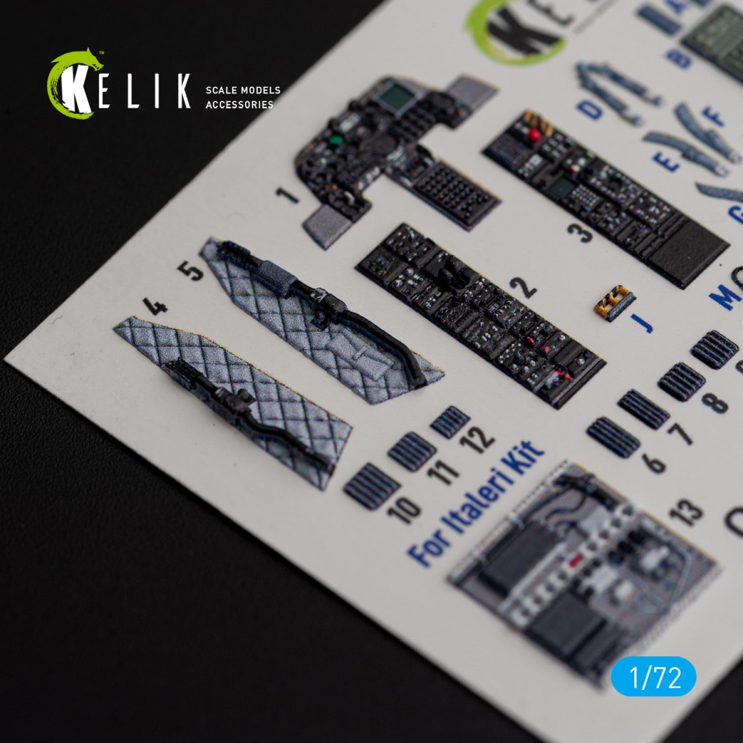 Fairchild Republic OA-10A Thunderbolt. Interior 3D Decals (for Italeri Aircraft model kit) Scale 1:72 KeliK K72157
