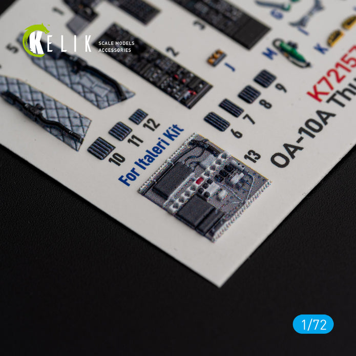 Fairchild Republic OA-10A Thunderbolt. Interior 3D Decals (for Italeri Aircraft model kit) Scale 1:72 KeliK K72157