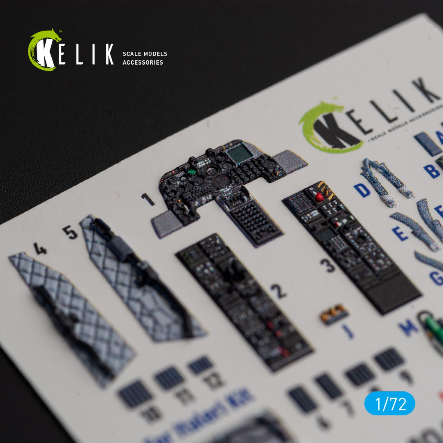 Fairchild Republic OA-10A Thunderbolt. Interior 3D Decals (for Italeri Aircraft model kit) Scale 1:72 KeliK K72157