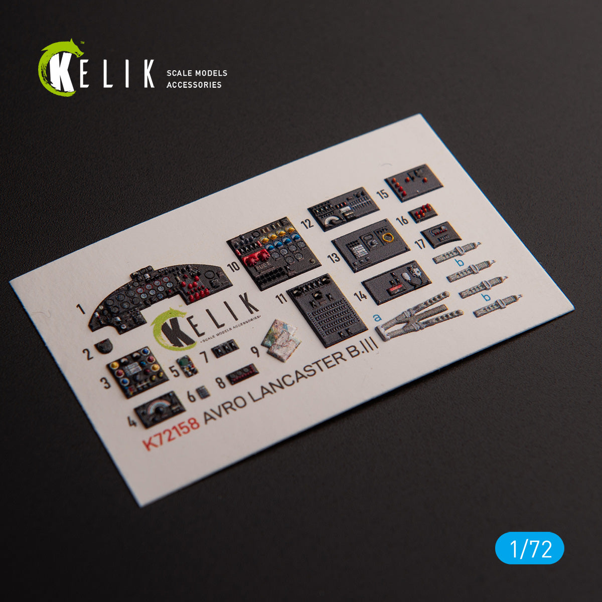 AVRO LANCASTER B.III. Interior 3D Decals (for Airfix Aircraft model kit) Scale 1:72 KeliK K72158