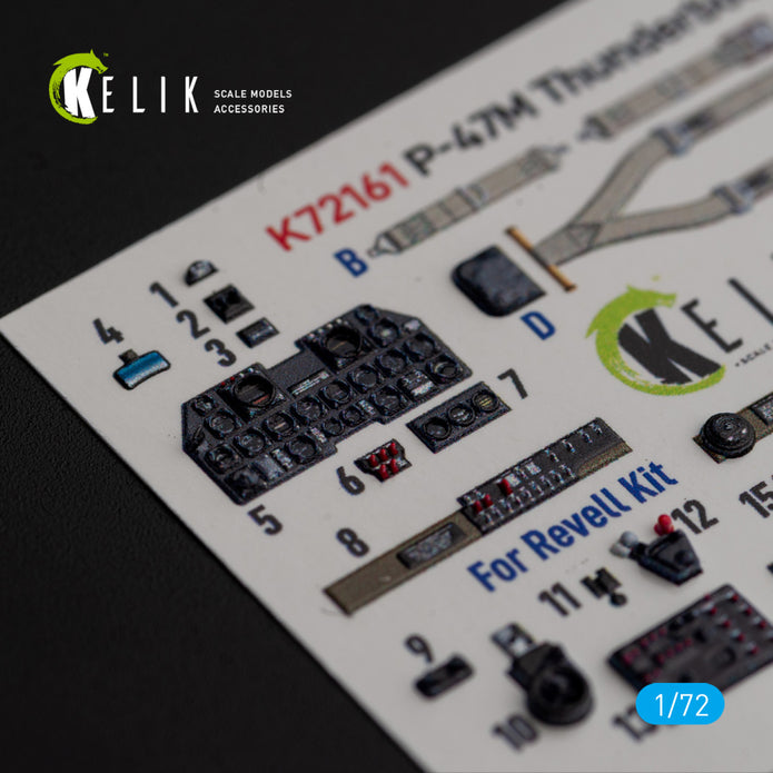 Republic P-47M Thunderbolt. Interior 3D Decals (for Revell Aircraft model kit) Scale 1:72 KeliK K72161