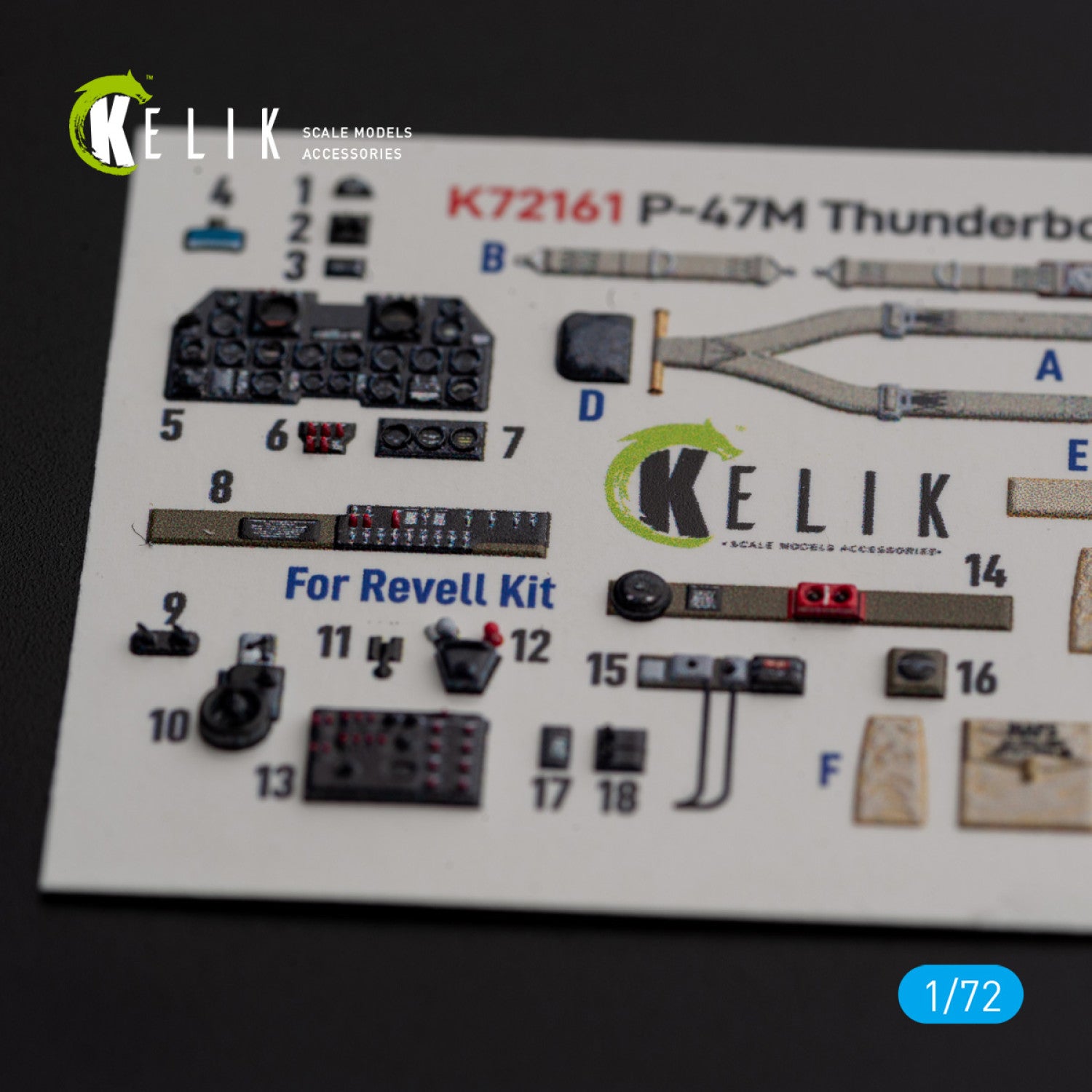 Republic P-47M Thunderbolt. Interior 3D Decals (for Revell Aircraft model kit) Scale 1:72 KeliK K72161