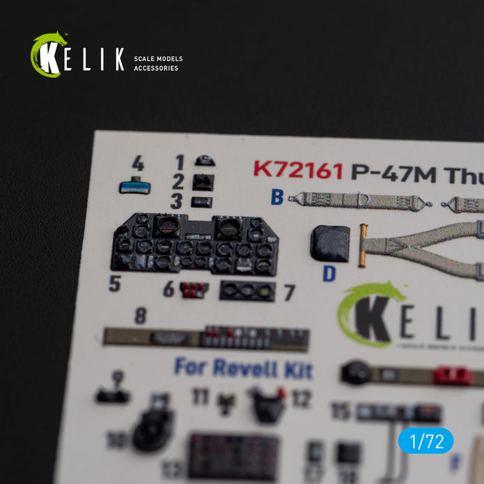 Republic P-47M Thunderbolt. Interior 3D Decals (for Revell Aircraft model kit) Scale 1:72 KeliK K72161