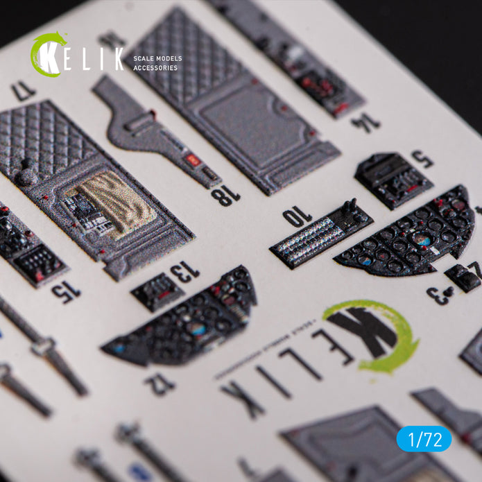 Aero L-29 Delfin. Interior 3D Decals (for AMK Aircraft model kit) Scale 1:72 KeliK K72162