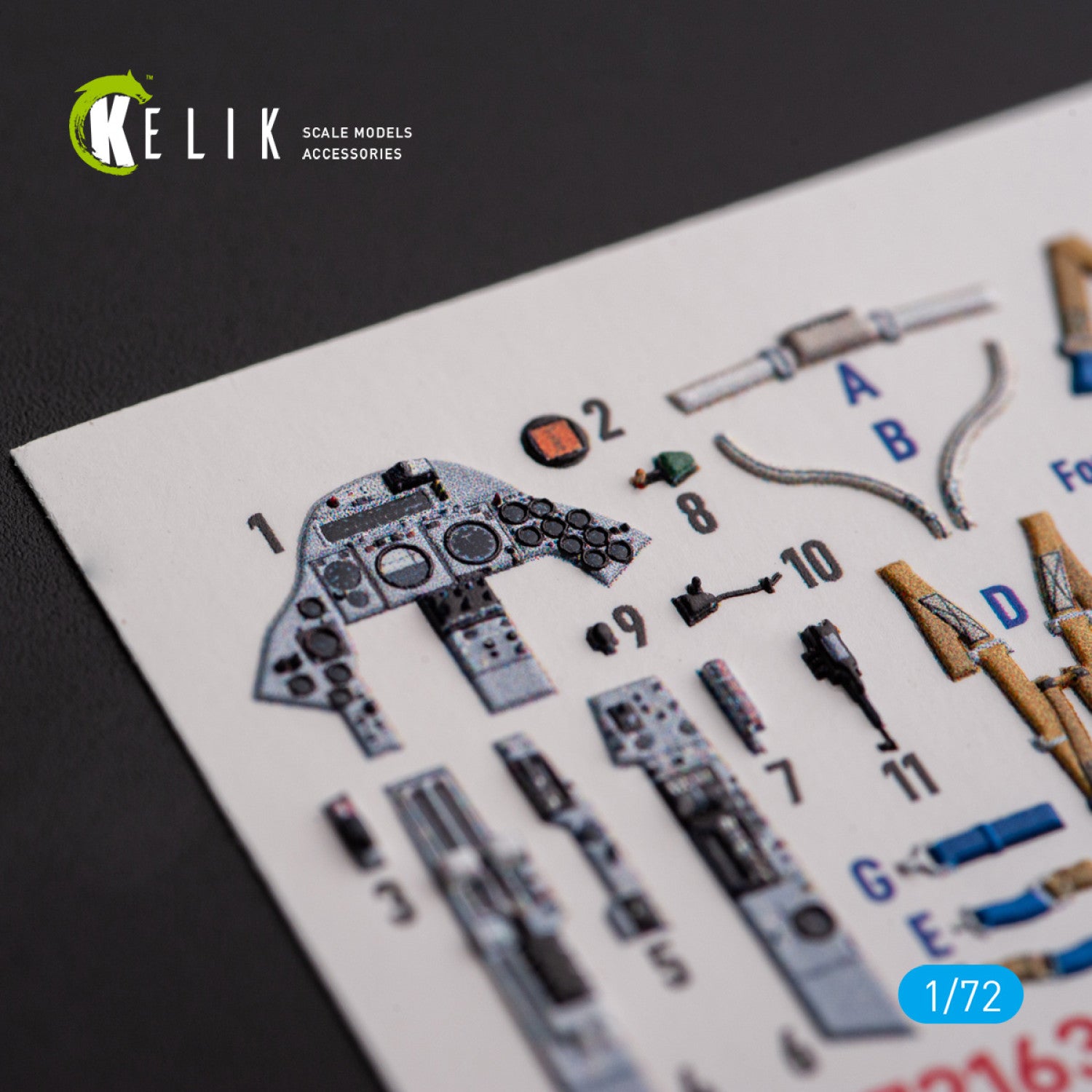 English Electric F.2A Lightning. Interior 3D Decals (for Airfix Aircraft model kit) Scale 1:72 KeliK K72163