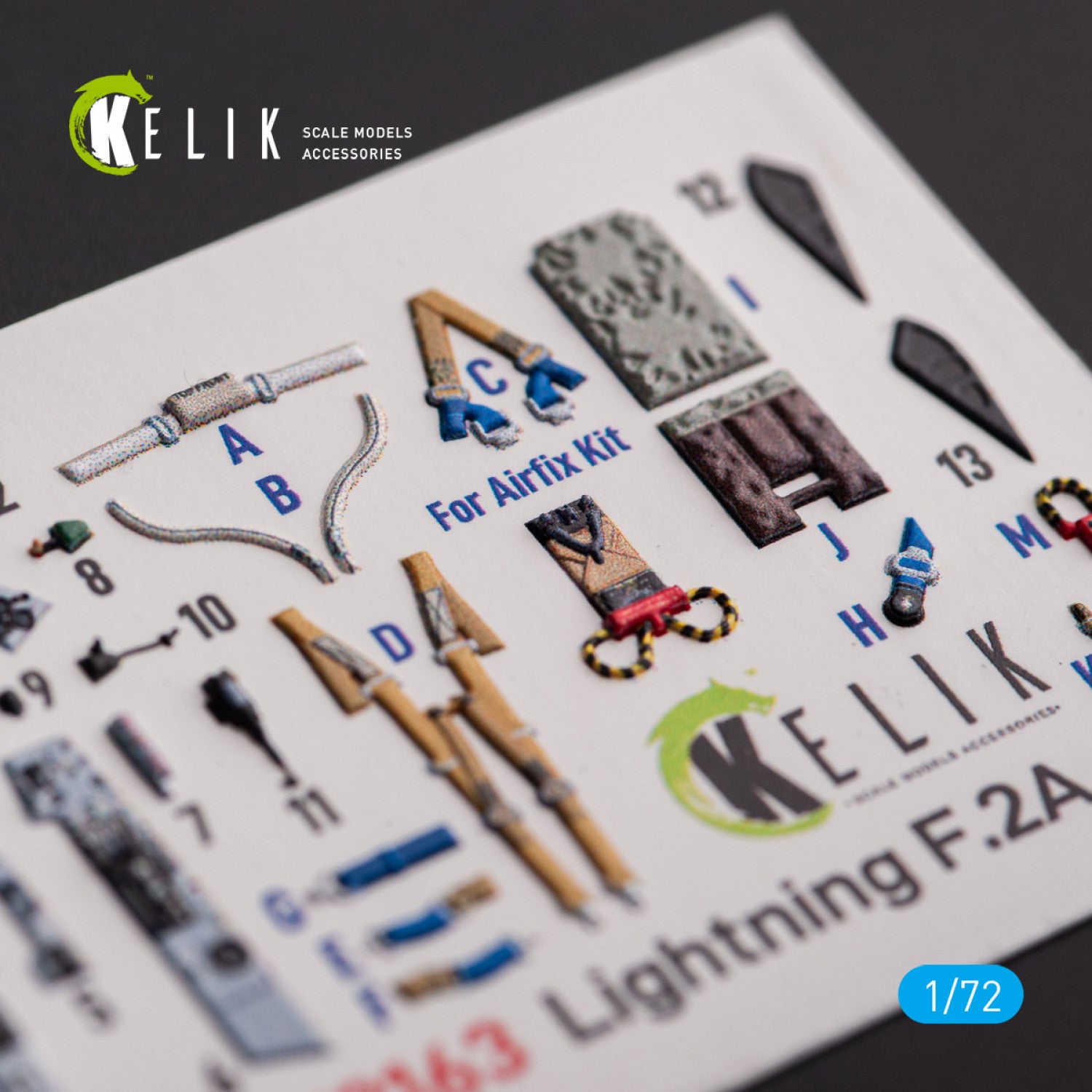 English Electric F.2A Lightning. Interior 3D Decals (for Airfix Aircraft model kit) Scale 1:72 KeliK K72163