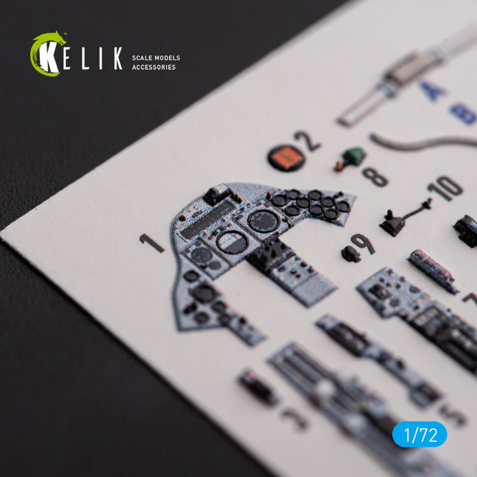English Electric F.2A Lightning. Interior 3D Decals (for Airfix Aircraft model kit) Scale 1:72 KeliK K72163