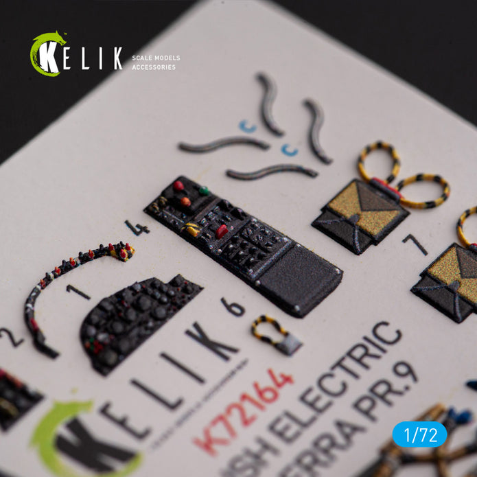 English Electric Canberra PR.9. Interior 3D Decals (for Airfix Aircraft model kit) Scale 1:72 KeliK K72164