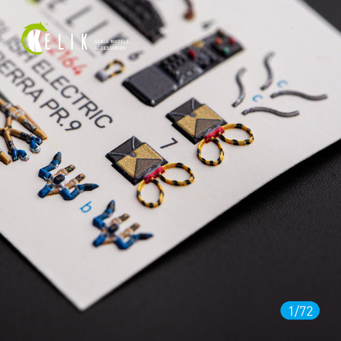 English Electric Canberra PR.9. Interior 3D Decals (for Airfix Aircraft model kit) Scale 1:72 KeliK K72164