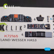 Westland Wessex HAS.3. Interior 3D Decals (for Italeri Helicopter model kit) Scale 1:72 KeliK K72165