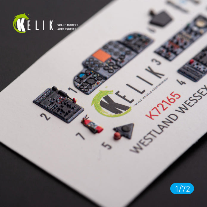 Westland Wessex HAS.3. Interior 3D Decals (for Italeri Helicopter model kit) Scale 1:72 KeliK K72165