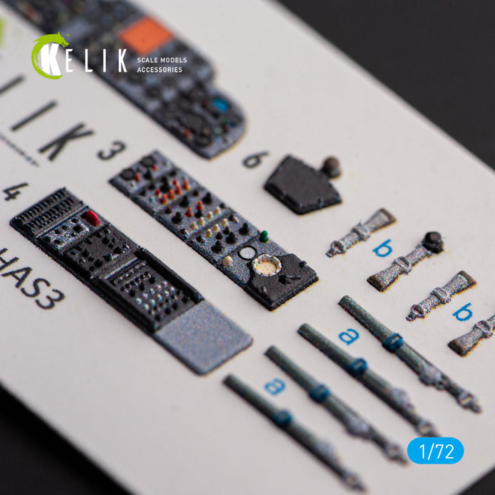 Westland Wessex HAS.3. Interior 3D Decals (for Italeri Helicopter model kit) Scale 1:72 KeliK K72165