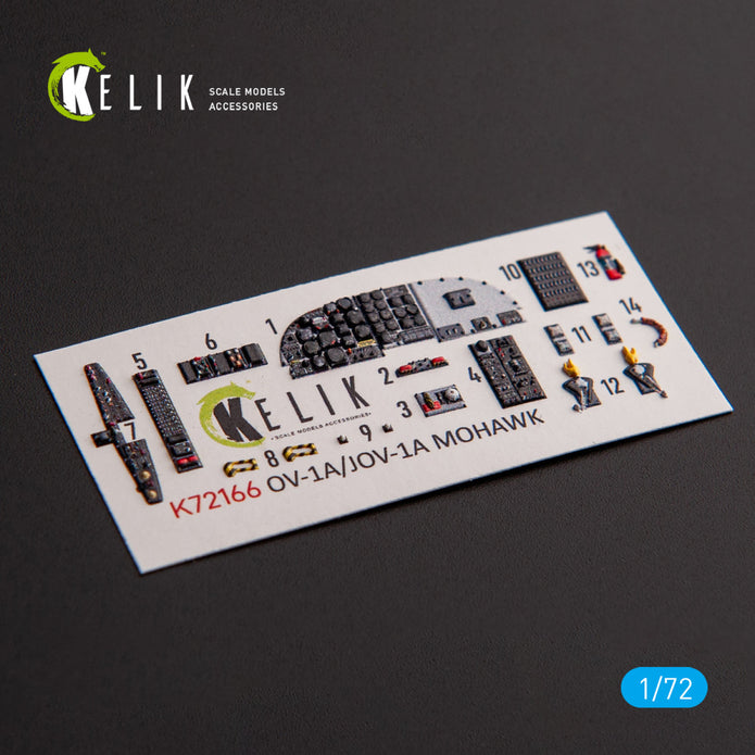 Grumman OV-1A / JOV-1A MOHAWK. Interior 3D Decals (for Clear Prop Aircraft model kit) Scale 1:72 KeliK K72166