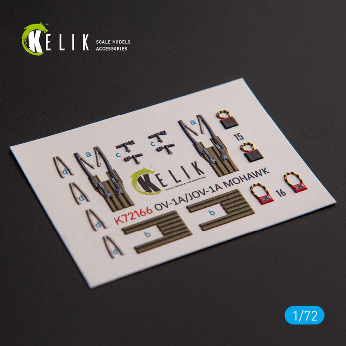 Grumman OV-1A / JOV-1A MOHAWK. Interior 3D Decals (for Clear Prop Aircraft model kit) Scale 1:72 KeliK K72166